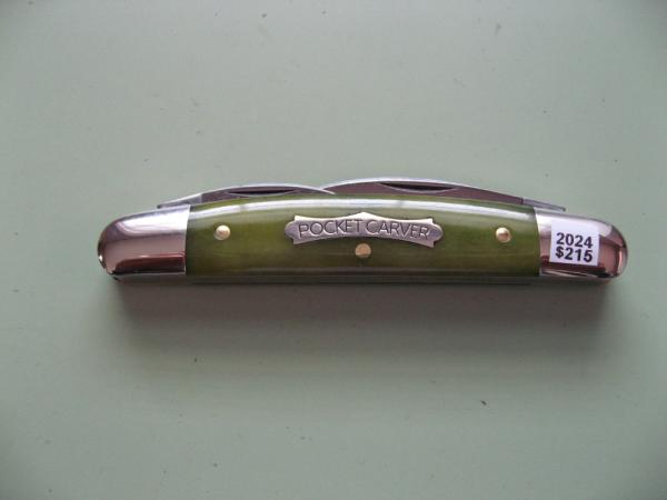 GREAT EASTERN 620324 POCKET CARVER SMMOTH GREEN BANANA BONE #2