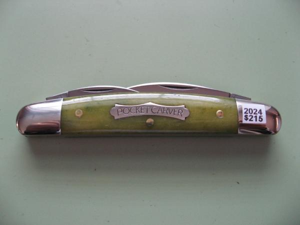 GREAT EASTERN 620324 POCKET CARVER SMMOTH GREEN BANANA BONE #3