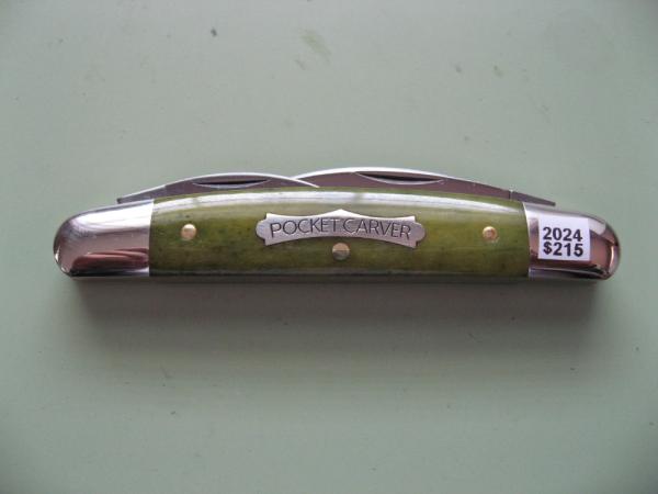GREAT EASTERN 620324 POCKET CARVER SMMOTH GREEN BANANA BONE #4
