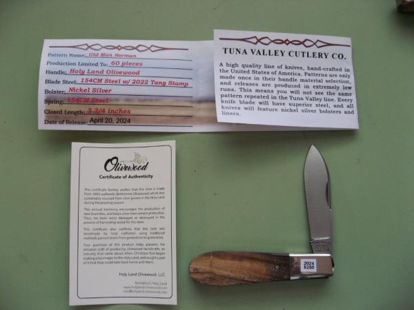 TUNA VALLEY OLD MAN NORMAN HOLY LAND OLIVEWOOD #2 TUNA VALLEY OLD MAN NORMAN HOLY LAND OLIVEWOOD #2