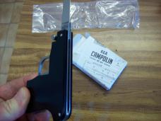 A.G.A. Campolin Rare Italian Gun Knife Black Ebonywood Circa 2019 UNUSED W/Box