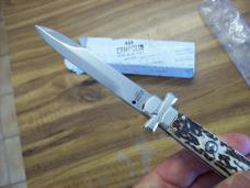 A. G. A. Campolin Maniago, Italy Maltese Cross Bayonet 9 Incher Lockback W/Genuine Stag/Antler NIB