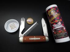 Great Eastern Cutlery #35 Beer & Sausage w/Leather Slip Bar Tool Knife Natural Canvas Micarta 352320