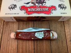 Winchester Split Backspring Whittler Buffalo Shield Series Burnt Orange Winchester Jigged Bone 1997