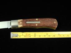 Great Eastern Cutlery GEC Stained Jigged Muslin Micarta Plainsman Knife 725124 NIT Made In USA