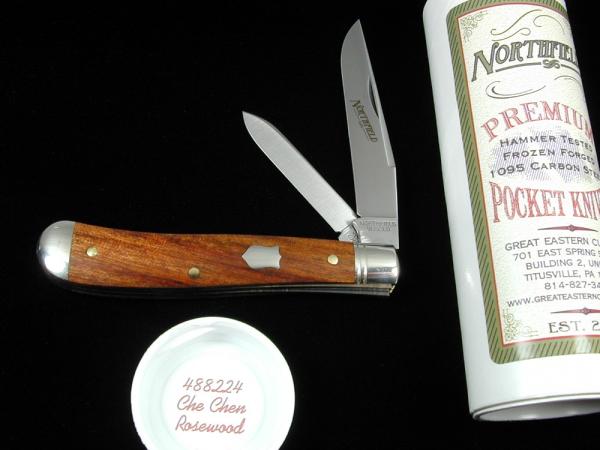 Great Eastern Northfield Cutlery Smooth Che Chen Rosewood Slim Dog Jack Knife 488224 Great Eastern Northfield Cutlery Smooth Che Chen Rosewood Slim Dog Jack Knife 488224