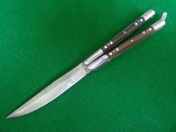 NICE ! WWII Philippine Balisong, Batangas Butterfly Knife Horn NICE ! WWII Philippine Balisong, Batangas Butterfly Knife Horn
