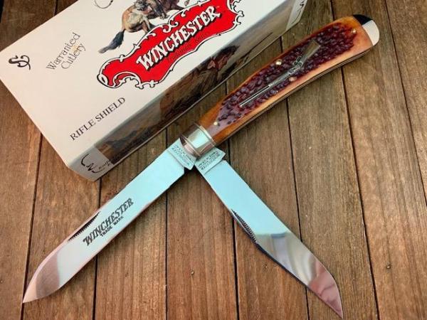 Winchester Rifle Shield Series Banana Trapper Burnt Orange Winchester Jigged Bone 1994 Winchester Rifle Shield Series Banana Trapper Burnt Orange Winchester Jigged Bone 1994