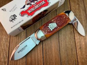 Winchester Wildcat Driller Sunfish Buffalo Head Series Burnt Orange Winchester Jigged Bone 1998