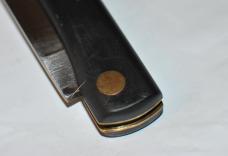 Case XX 2138 Sod Buster Sr. Carbon 2 Dot 1978 Used Tight With Snap Black Phenol Handles