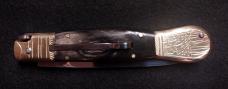 English Style Picklock Switchblade with Buffalo horn handles.