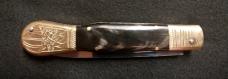 English Style Picklock Switchblade with Buffalo horn handles.