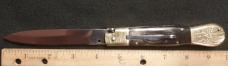 English Style Picklock Switchblade with Buffalo horn handles.