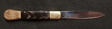 English Style Picklock Switchblade with Buffalo horn handles.