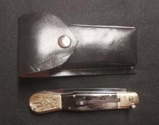 English Style Picklock Switchblade with Buffalo horn handles.