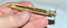 Minature Navaja Custom Made Spain 3 3/4" Closed Mint Razor Edge 5 Steel Pins  Locking Blade