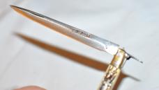 Minature Navaja Custom Made Spain 3 3/4" Closed Mint Razor Edge 5 Steel Pins  Locking Blade