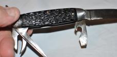 PALCutlery Co. USA WWII Era Steel Liners Multi Blade Jigged Rough Black 3 3/4" Closed Bail 
