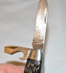PALCutlery Co. USA WWII Era Steel Liners Multi Blade Jigged Rough Black 3 3/4" Closed Bail 