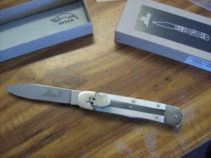 Hubertus Knife Solingen, Germany Large Size 11 White Bone Spear-Point UNUSED NIB