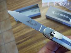 Hubertus Knife Solingen, Germany Large Size 11 White Bone Spear-Point UNUSED NIB