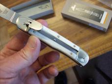 Hubertus Knife Solingen, Germany Large Size 11 White Bone Spear-Point UNUSED NIB