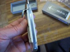 Hubertus Knife Solingen, Germany Large Size 11 White Bone Spear-Point UNUSED NIB