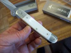 Hubertus Knife Solingen, Germany Large Size 11 White Bone Spear-Point UNUSED NIB