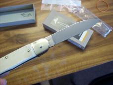 Hubertus Knife Solingen, Germany Large Size 11 White Bone Spear-Point UNUSED NIB