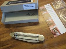 Hubertus Knife Solingen, Germany Large Size 11 White Bone Spear-Point UNUSED NIB