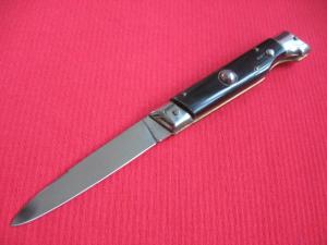 Vintage Italian INDIANA 8" Slant Bolster HORN Switchblade Knife