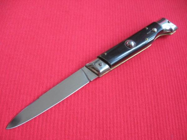Vintage Italian INDIANA 8" Slant Bolster HORN Switchblade Knife