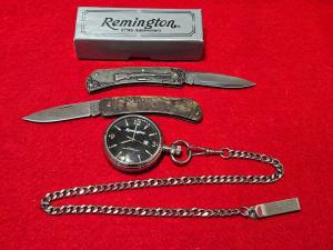 Small Remington Collection - 175th Anniversary RS15M - 1991 R5 Hunting Dog - Plus Remmy Pocket Watch