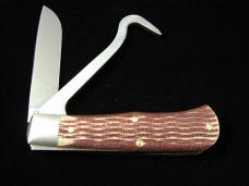 Great Eastern Cutlery GEC Stained Jigged Muslin Micarta Range Rider Hoofpick Knife 725224HP