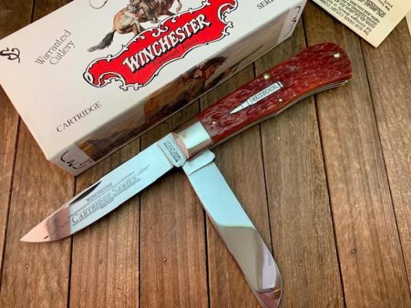 Winchester Mountain Man Trapper Cartridge Series Burnt Orange Winchester Jigged Bone 1993