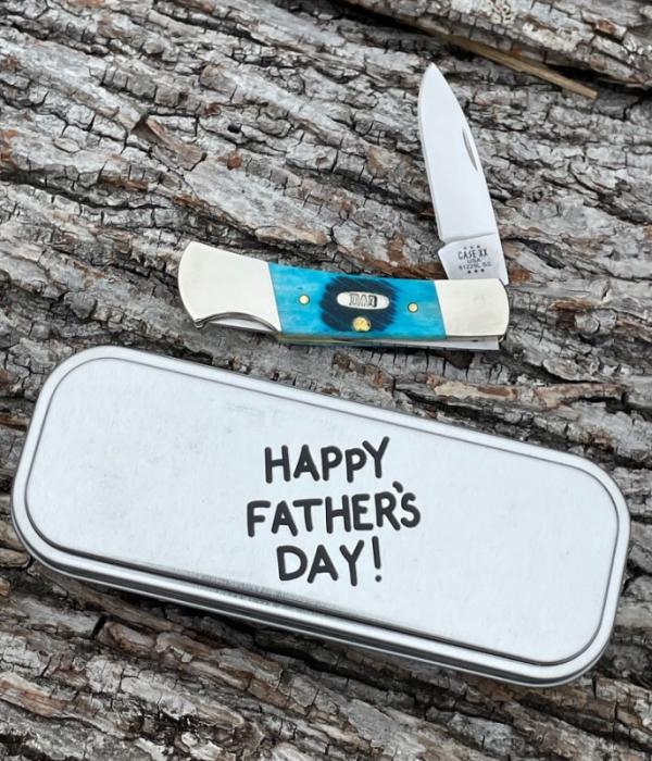 CASE XX ** 2024 FATHER'S DAY CARIBBEAN BLUE SAWCUT JIG SMALL LOCKBACK CASE XX ** 2024 FATHER'S DAY CARIBBEAN BLUE SAWCUT JIG SMALL LOCKBACK