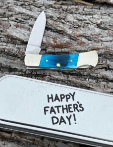 CASE XX ** 2024 FATHER'S DAY CARIBBEAN BLUE SAWCUT JIG SMALL LOCKBACK