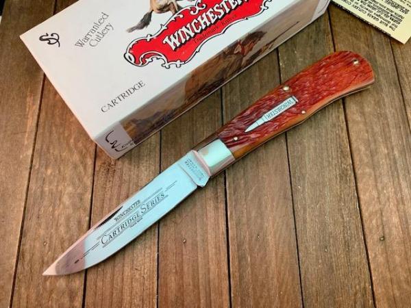 Winchester Mountain Man Trapper Cartridge Series Burnt Orange Winchester Jigged Bone 1996 Winchester Mountain Man Trapper Cartridge Series Burnt Orange Winchester Jigged Bone 1996