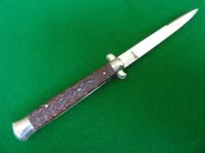 RARE c.1960's VIRGINIA INOX PATENT 96847 DERBY Bolster Jigged BONE Auto