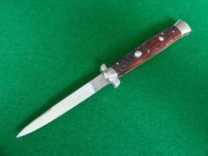 RARE c.1960's VIRGINIA INOX PATENT 96847 DERBY Bolster Jigged BONE Auto