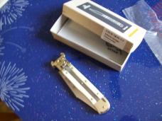 Hubertus Knife Shellpuller Patronenzieher Large Size 11 Clip-Point White Bone UNUSED NIB.