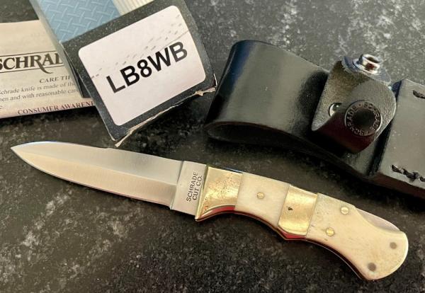Schrade 2 Position Knife With Sheath, Push Dagger & Fixed Blade, Model LB8WB, Unused #1