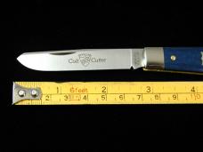 Great Eastern Cutlery GEC Smooth Blue Linen Micarta Colt Cutter Jack Knife 394124 NIT Made In USA