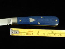 Great Eastern Cutlery GEC Smooth Blue Linen Micarta Colt Cutter Jack Knife 394124 NIT Made In USA