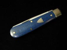Great Eastern Cutlery GEC Smooth Blue Linen Micarta Colt Cutter Jack Knife 394124 NIT Made In USA