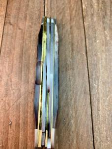 A.G. Russell Rancher Stockman Brown Pin Feather Jigged Bone 2003 USA Made