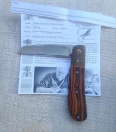 JD ELLIS swayback...ironwood scales..micarta bolsters...Rwl34..4" clsd...titanium hardware...swag