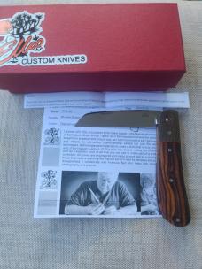 JD ELLIS swayback...ironwood scales..micarta bolsters...Rwl34..4" clsd...titanium hardware...swag