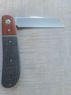 JD ELLIS swayback..oreo shadetree scales ..micarta bolsters...Rwl34..4"..titanium hardware...swag