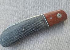 JD ELLIS swayback..oreo shadetree scales ..micarta bolsters...Rwl34..4"..titanium hardware...swag